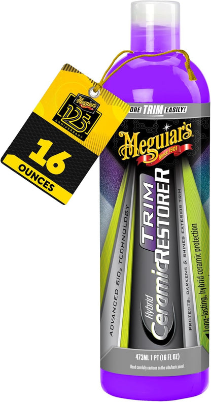 Meguiar's Hybrid Ceramic Trim Restorer, Car Trim Restorer For Diy Drivers And Detailers, Restores & Protects Faded Exterior Plastic, Vinyl & Rubber On Cars, Suvs & Trucks