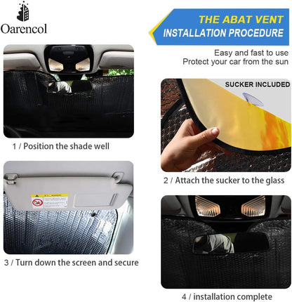 Black Leopard Car Windshield Sun Shade Animal Skin Print Foldable UV Ray Sun Visor Protector Sunshade to Keep Your Vehicle Cool (51" x 27.6")