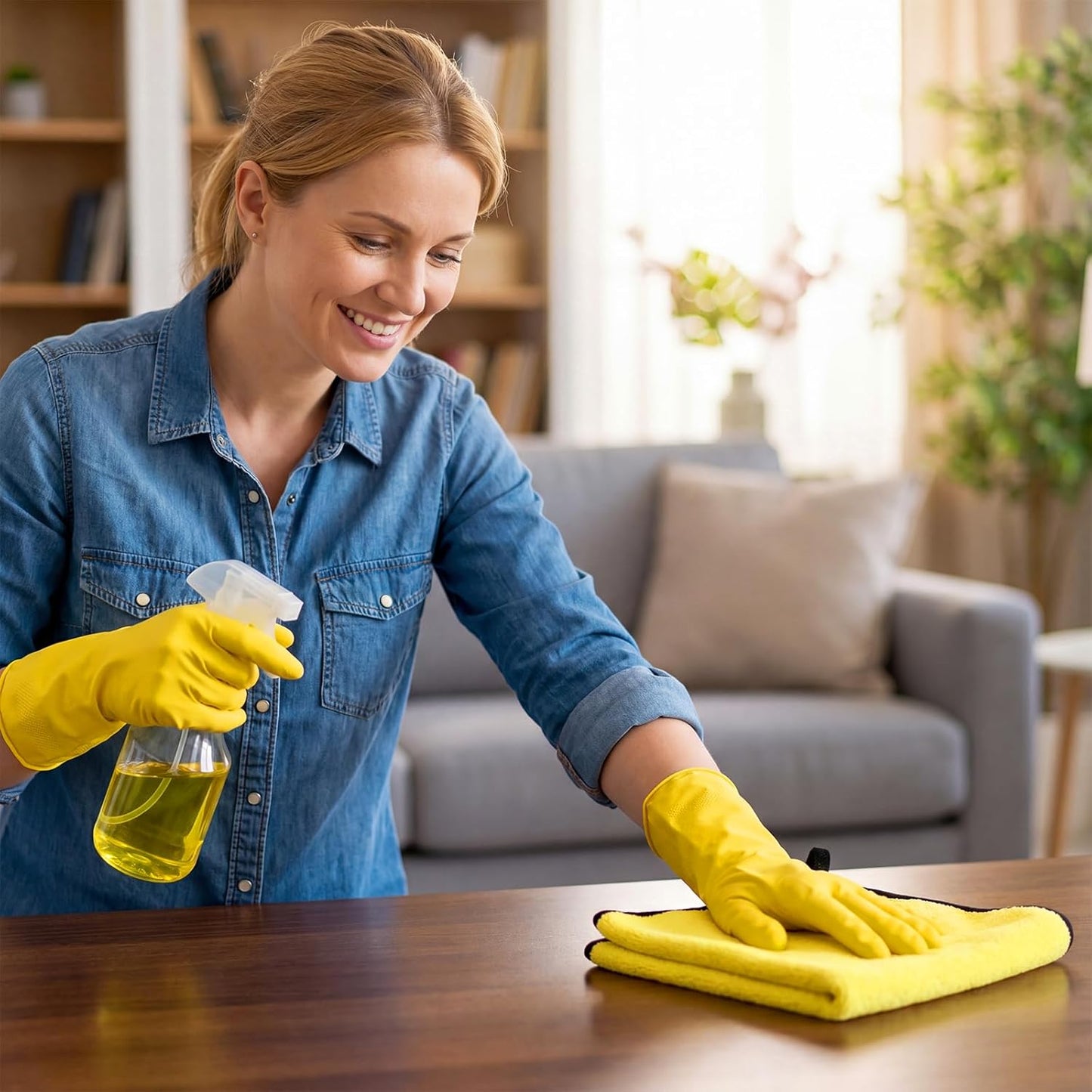 Tallew 40 Pcs Microfiber Towels:16"x16" Microfiber Drying Towels Bulk Micro Fiber Car Cleaning Cloth for Cars Drying Washing Polishing Office Windows Cleaning Household Supplies (Yellow)