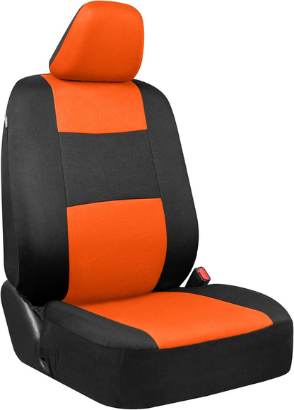 BDK PolyPro Car Seat Covers Full Set in Charcoal on Black – Front and Rear Split Bench for Cars, Easy to Install Cover Set, Accessories Auto Trucks Van SUV
