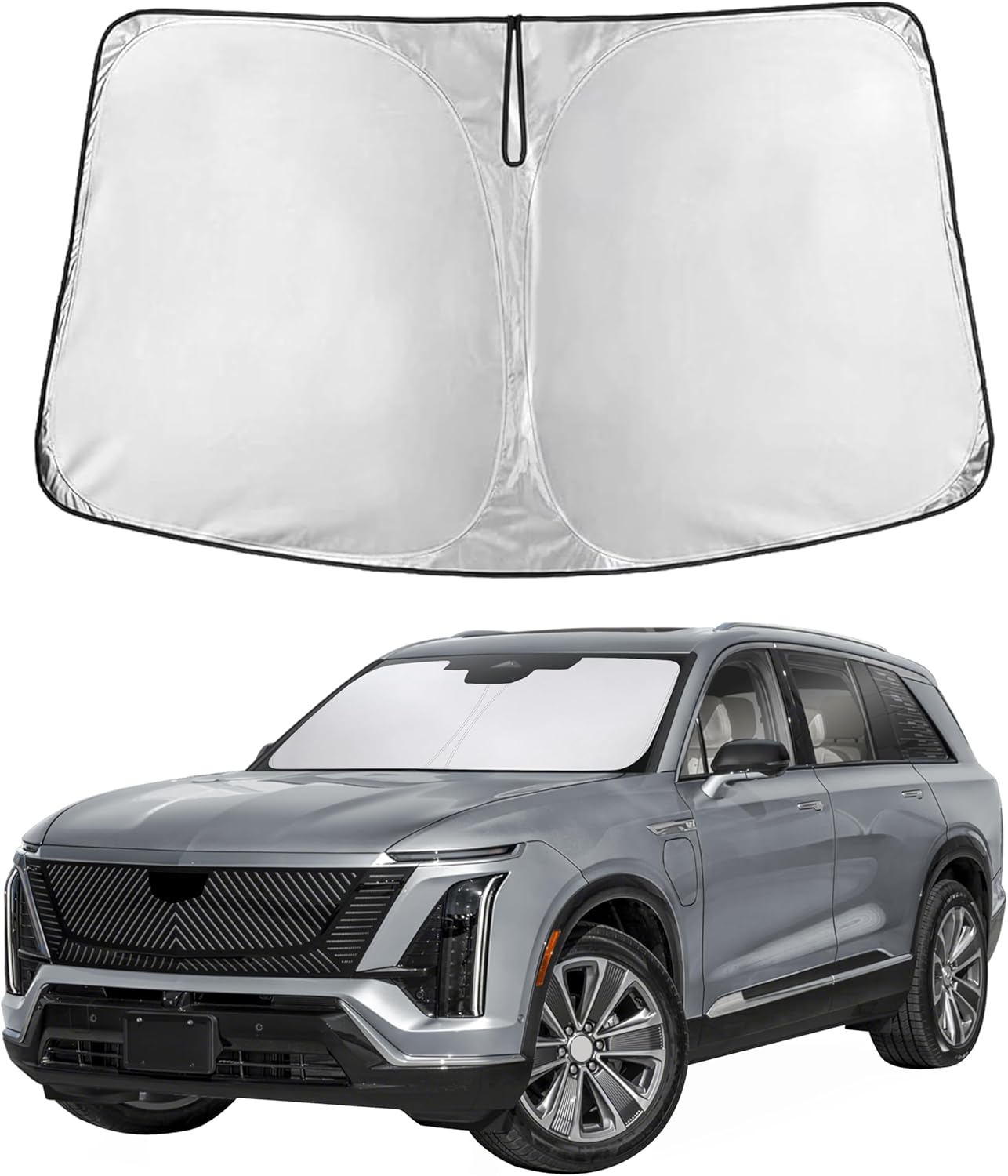 EcoNour Car Windshield Sun Shade | 2025 Upgraded Innovative No-Light-Pass Technology for Maximum Coverage | Foldable Sun Shade Keeps Your Vehicle Cool | Must-Have Car Accessories | Small (59" x 29") - Colors E