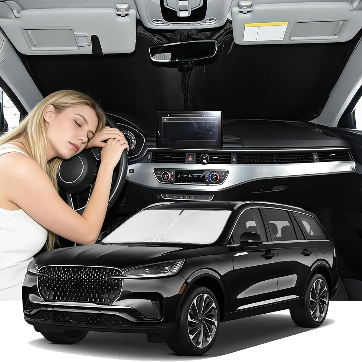 for Toyota Tacoma 2016-2023 2024 2025 2026 Sun Shade Sunshade Windshield Cover - 4 Layers Front Window Shade Custom Fit Tacoma 2Dr 4Dr Pickup Sun Visor 240T Shade Blocks UV Rays Car Accessories - Colors C