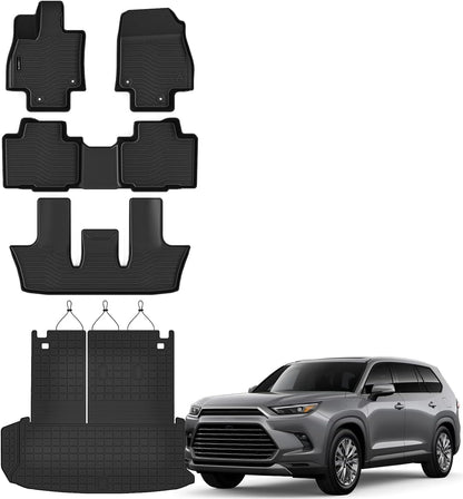 All Weather Floor Mat Fit for Toyota Corolla(Include Hybrid Exclude Hatchback) 2026 2025-2020 TPE Rubber Liners Corolla Accessories All Season Guard Odorless Anti-Slip Liner Black