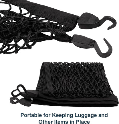 Elastic Cargo Net for SUV, Car Trunk Net Organizer with ABS Hook Storage Mesh Cargo Nets 27.5 x 19.6 inches for Truck Bed Tailgate Netting Accessories