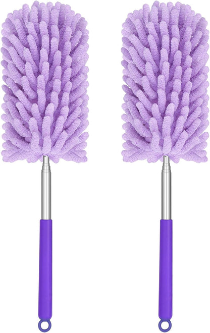 Mini Duster for Cleaning, 360° Bendable Hand Dusters with Extension Pole, Washable Small Duster for Car Interior, Office, Furniture