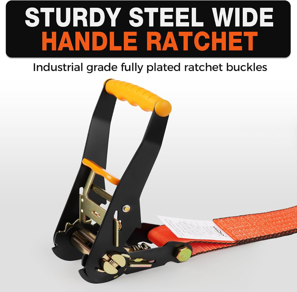 Heavy Duty Adjustable Car Tie Down Kit with Snap Hooks -Break Strength 10,000 lbs-Working Load 3333 lbs-2 Inch x 114 Inch - 4 Pack Axle Tie Down Straps (Yellow)