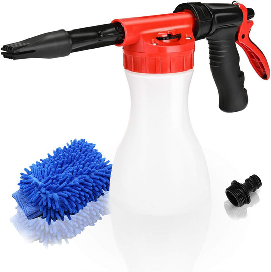Car Foam Gun, Juqiboom - Adjustable Ratio Dial Car Snow Soap Gun Fit Low Water Pressure Universal Standard Garden Hose, Blaster Car Washer Sprayer for Home Garden Use