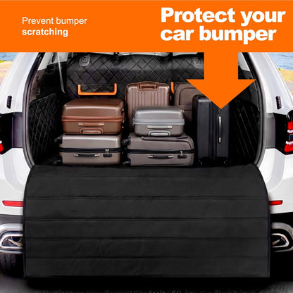 Tinideya Large Rear Bumper Protector for Cars 41 x 25 Inch Bumper Guard Foldable Protective Mat Dog Blanket Cargo Liner Preventing Scratches While Unloading and Loading for SUV Van Truck Vehicle