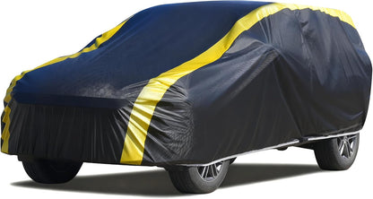 Car Cover Waterproof All Weather for Automobiles, 6 Layers Outdoor Full Exterior Cover Rain Sun UV Snowproof Protection with Zipper Cotton, Mirror Pocket for Sedan (190-195 inch)