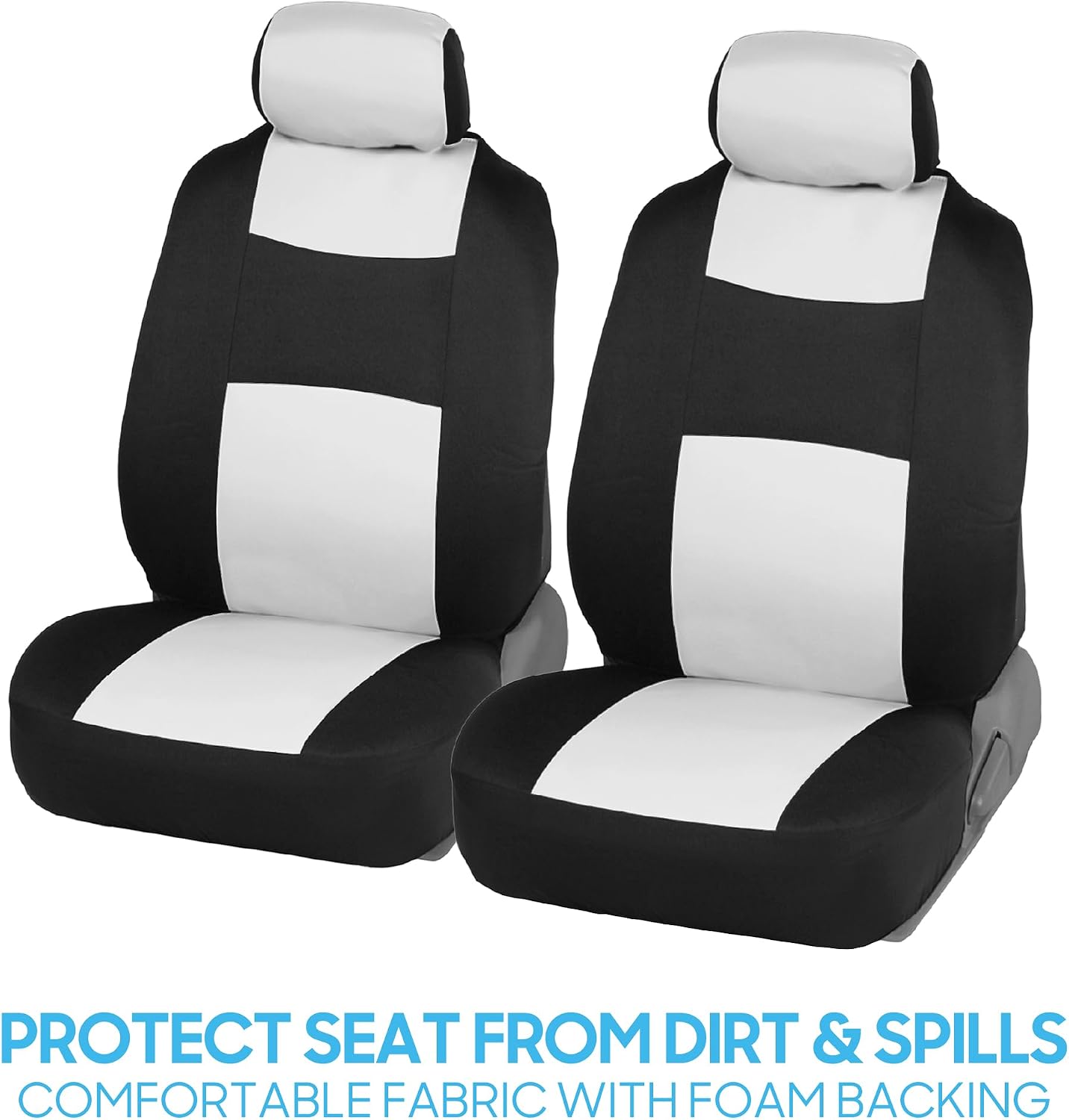 BDK PolyPro Car Seat Covers Full Set in Charcoal on Black – Front and Rear Split Bench for Cars, Easy to Install Cover Set, Accessories Auto Trucks Van SUV