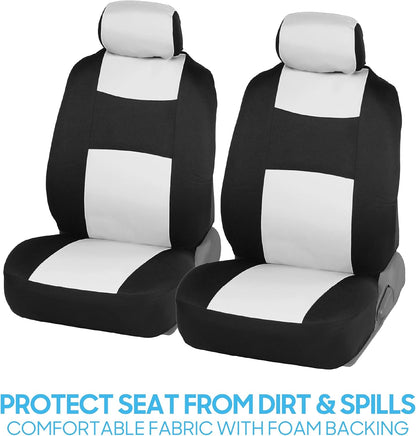 BDK PolyPro Car Seat Covers Full Set in Charcoal on Black – Front and Rear Split Bench for Cars, Easy to Install Cover Set, Accessories Auto Trucks Van SUV