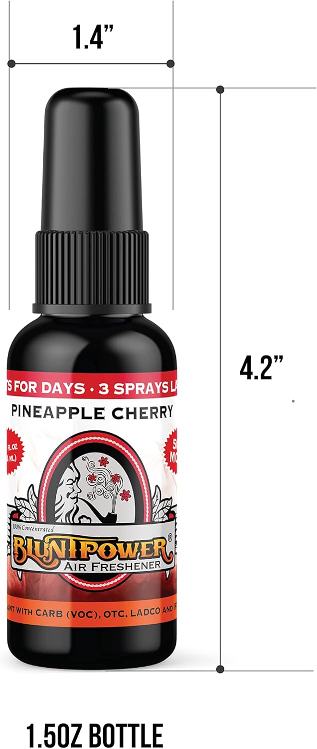 BluntPower (Baby Powder, 1 Pack) Concentrated Air Freshener Spray - Oil-Based Room Diffuser Spray - Long-Lasting Bathroom Scent, Car Freshener & Odor Eliminator - Colors A