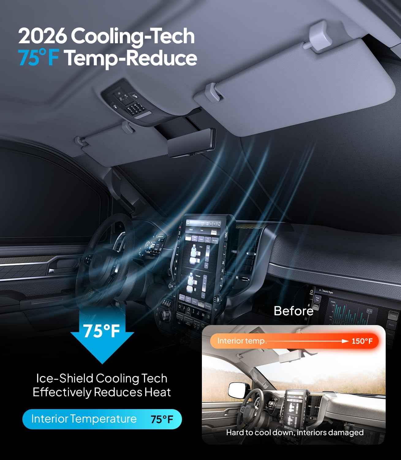 Wigoo 2026 Upgrade 8PCS Full Set Window Sunshade for Toyota 4Runner 2010-2024 [7-Layer Cooler & Blacker, Ice-Crystal Tech] with Windshield for Sun Block, Baby, Camping, Privacy Napping, Relax