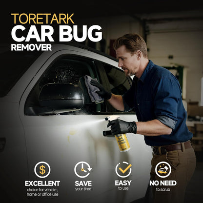 toretark Bug Remover for Cars Exterior - Tree Sap Remover for Cars Exterior, Quickly Dissolves for Water Spot, Bird Poop, Resin, Grease, Tar - PH Neutral, Safe on Paint, Rubber, Chrome, Glass