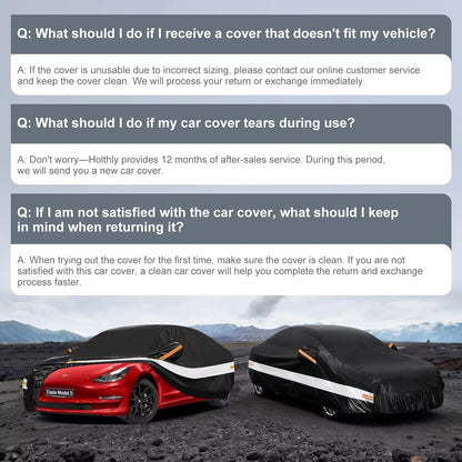 10 Layers Car Cover Custom Fit for Mercedes Benz C Class C250 C300 C43 C63 (1993-2026), Waterproof All Weather for Automobiles, Outdoor Full Cover Sun Dust Rain Protection with Cotton. Black - Colors B