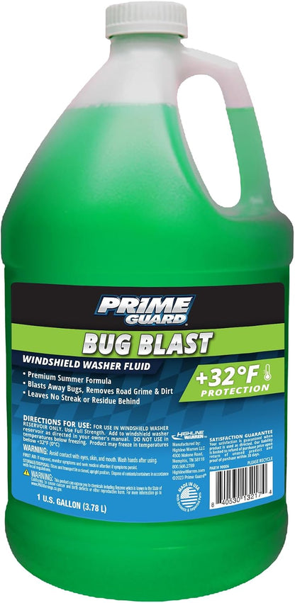 Prime Guard -35°F All Season Blast Windshield Washer Fluid | De-Icer Formula, Removes Ice, Bugs & Road Grime | Ready-to-Use & Safe for All Vehicles | 1 Gallon