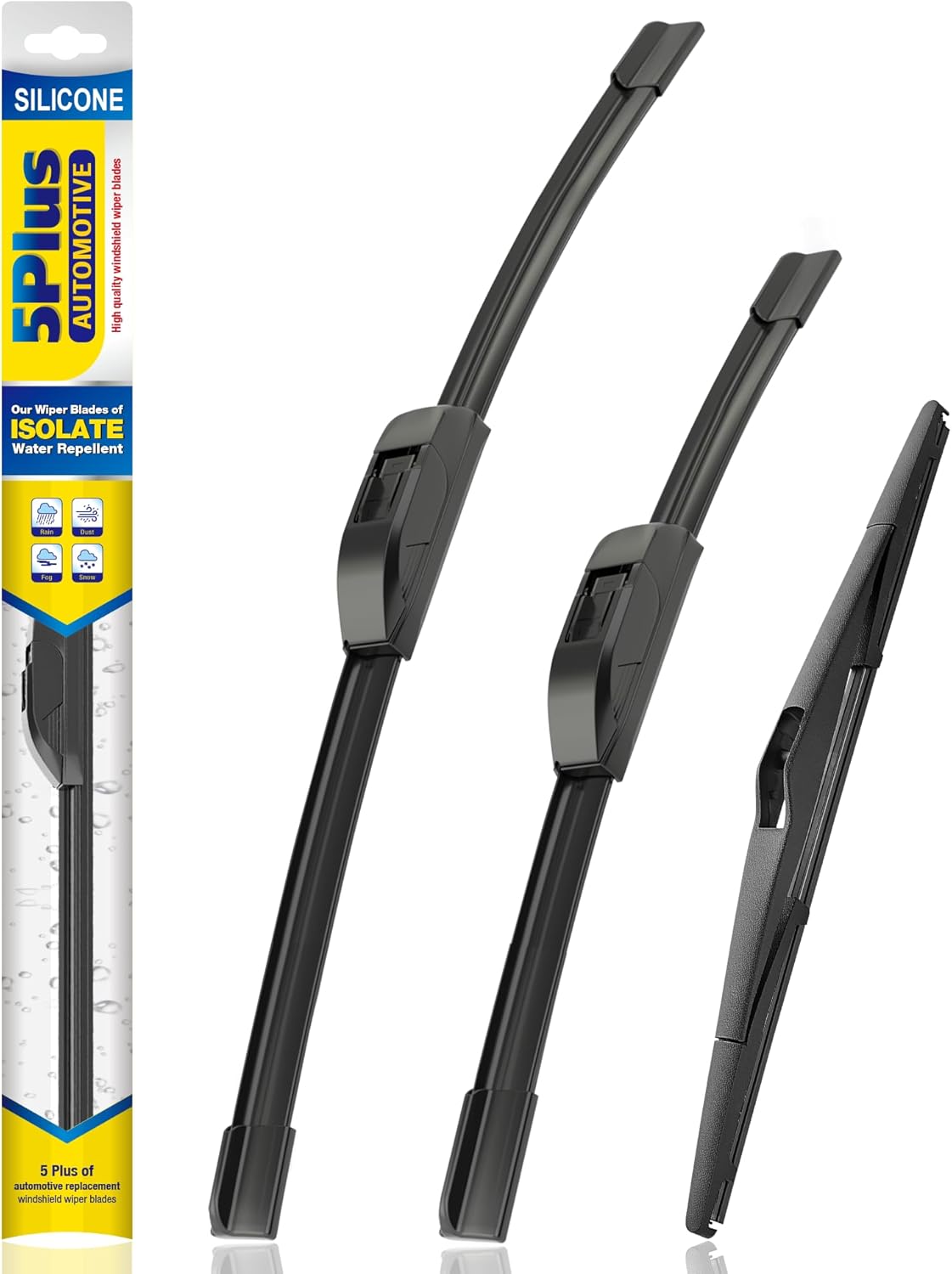 5 PLUS® Silicone Windshield Wipers Replacement for 2019-2024 Toyota RAV4/ 2006-2015 Mazda 5 Wiper Blades(Set of 3), Windshield Wiper Blades For My Car-26"/16"/12" - Colors B