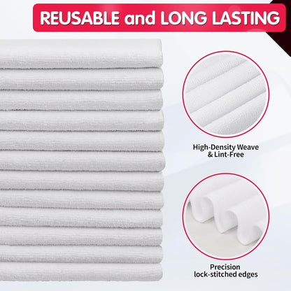 FIXSMITH Microfiber Cleaning Cloth - Pack of 50, Microfiber Towels for Cars 16 x 12 in, Highly Absorbent Cleaning Rags, Lint-Free, Streak-Free Cleaning Cloths for Car Kitchen Home Office