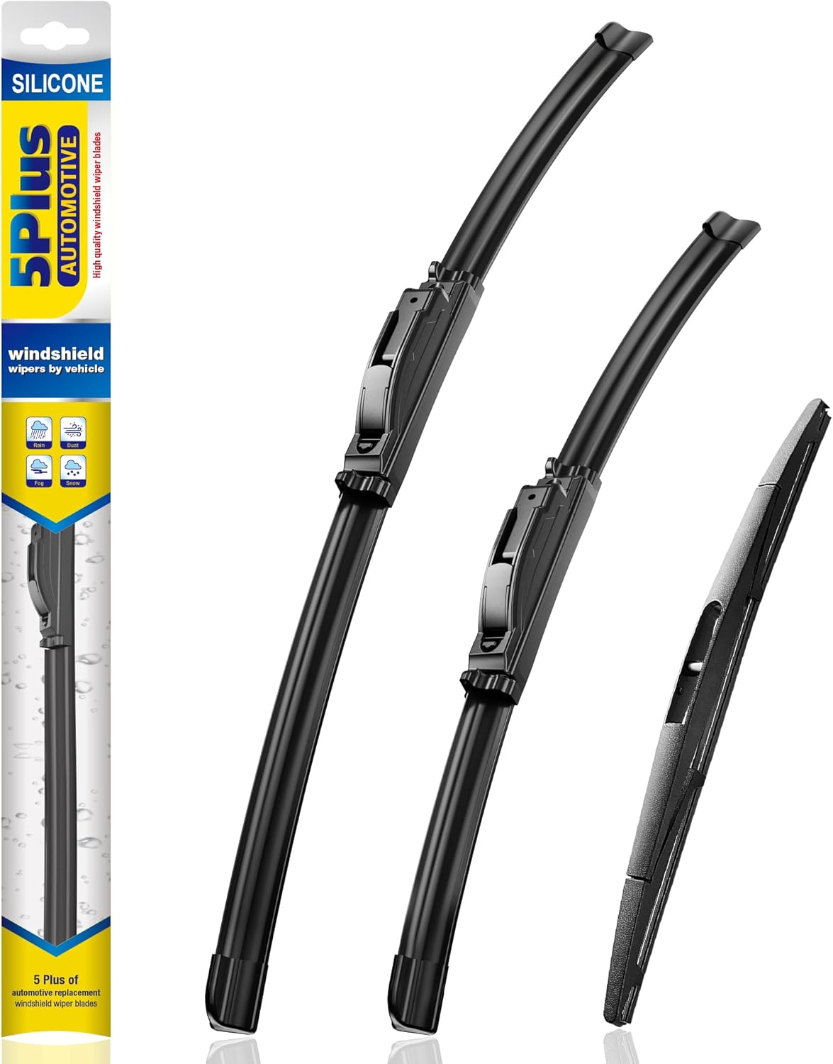 5 PLUS® Silicone Windshield Wipers Replacement for 2007-2014 Ford edge, 2007-2015 Lincoln MKX Wiper Blades(Set of 3),Automotive Replacement Windshield Wiper Blades For My Car-26"/20"/14" - Colors A