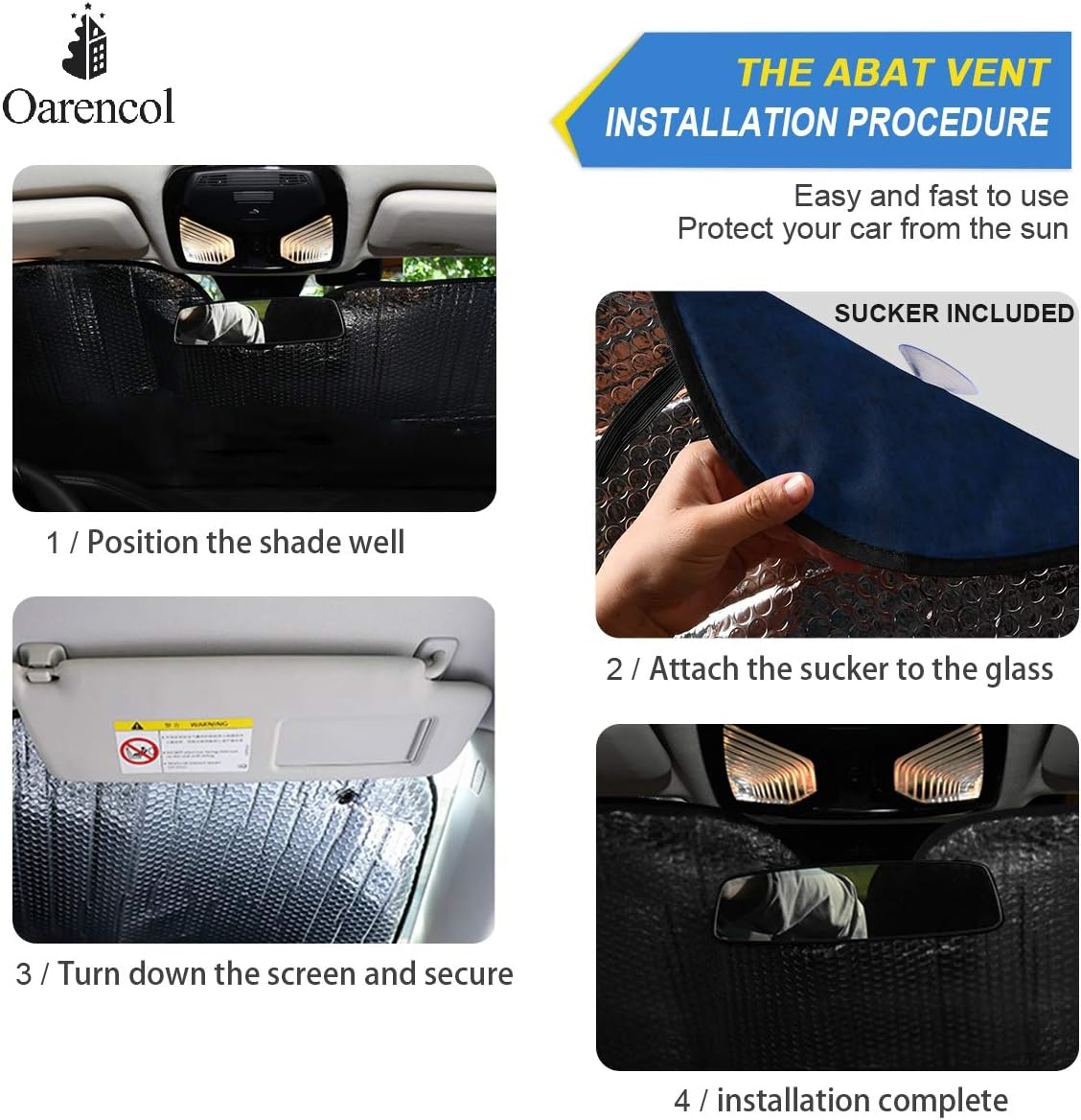 Black Leopard Car Windshield Sun Shade Animal Skin Print Foldable UV Ray Sun Visor Protector Sunshade to Keep Your Vehicle Cool (51" x 27.6")