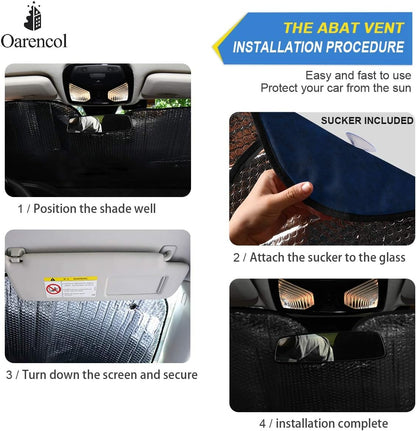Black Leopard Car Windshield Sun Shade Animal Skin Print Foldable UV Ray Sun Visor Protector Sunshade to Keep Your Vehicle Cool (51" x 27.6")