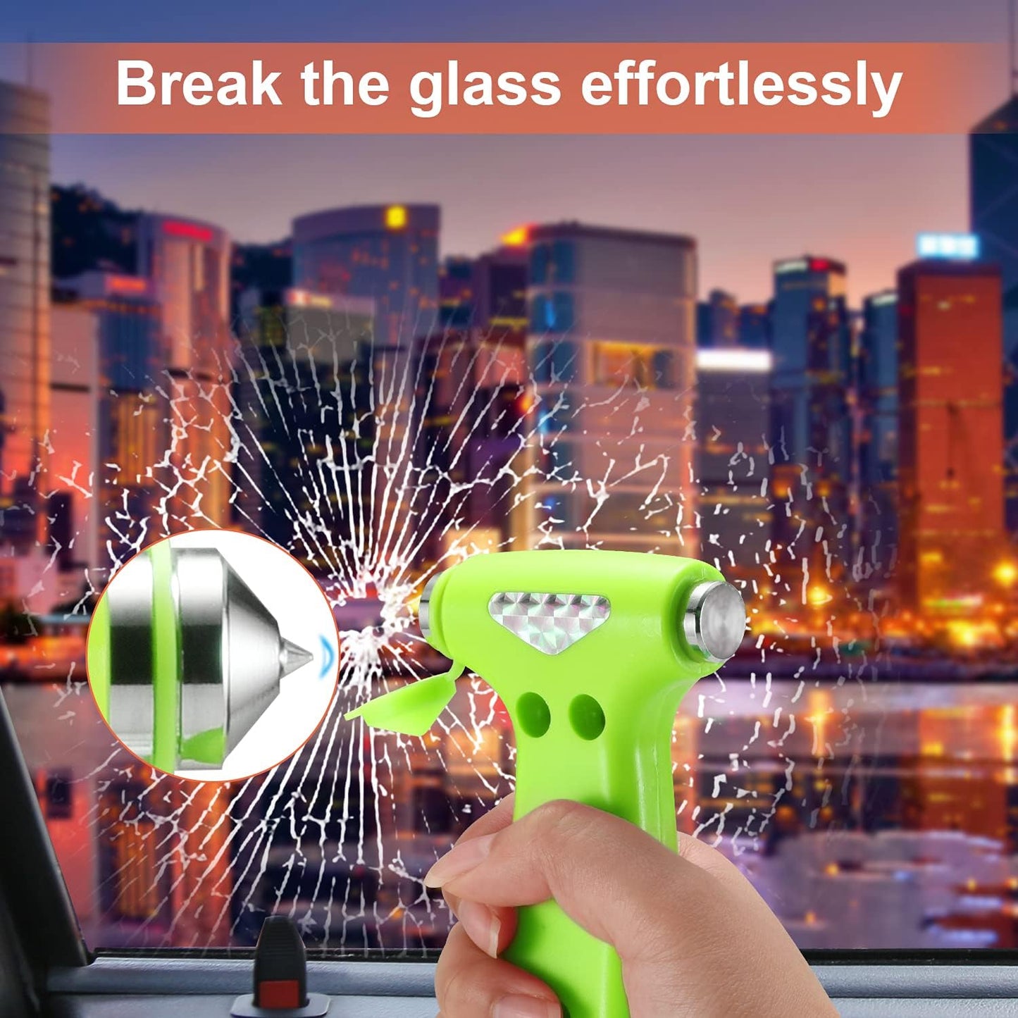 THINKWORK Car Safety Hammer, 3-in-1 Emergency Escape Tool with One Second Window Breaker and Seat Belt Cutter, Safety Emergency Car Escape Tool for Car, Office, Home, Black