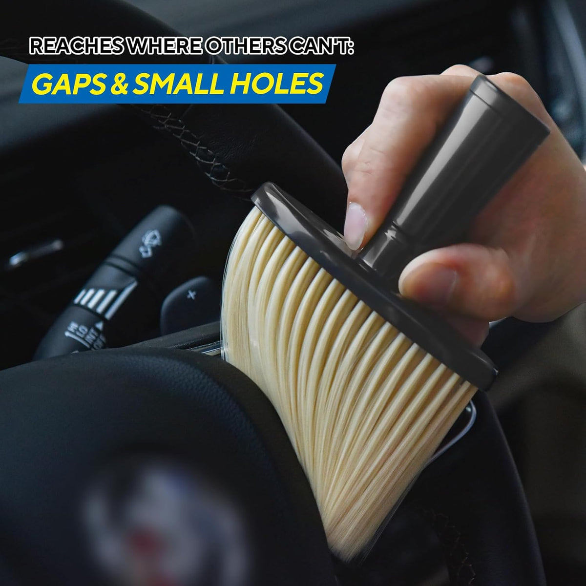 4PCS Car Detailing Brush Kit - Ultra Soft Boars Hair Car Interior Detailing Brushes, Includes 4 Different Brushes, Multi-use for Cleaning Interior or Exterior - Perfect Car Accessory Gift