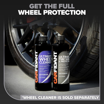 Carfidant Tire Shine Spray - Black Satin Finish - Premium Car Tire Dressing - 18 fl. Oz. Kit with Applicator Pad - Long Lasting - No Sling No Grease Formula with UV Protection
