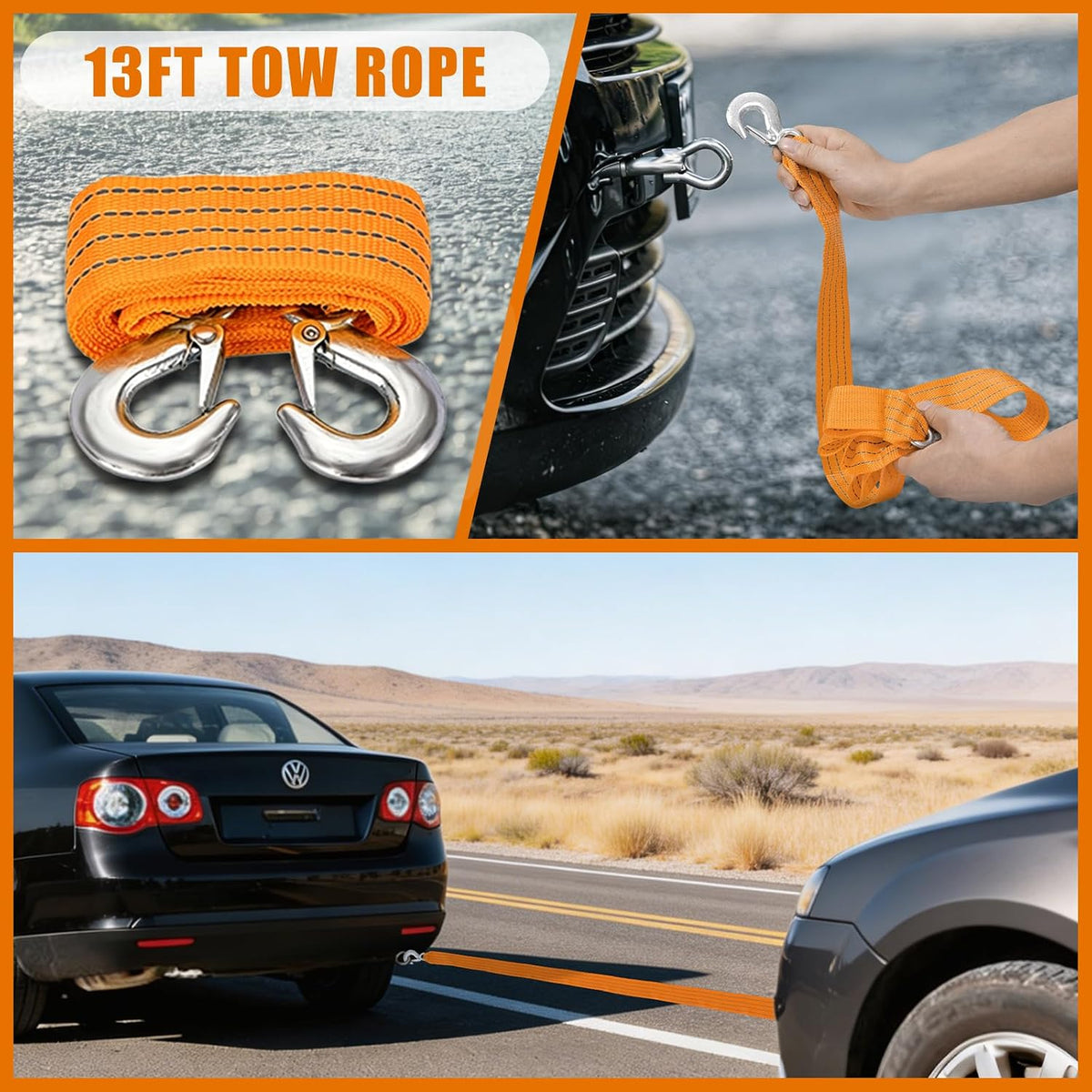 Car Roadside Emergency Kit Automotive Car Safety Kits for Vehicles Woman Man Teen Black