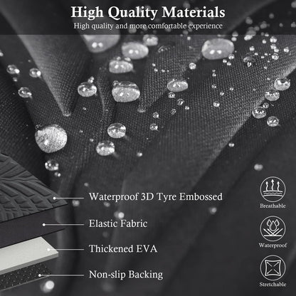 CAR PASS Car Seat Covers Full Sets, Front & Split Rear Bench for Car, 3D Tyre Embossed Automotive Interior Covers, Airbag Compatible, Quick Setup Universal Fit Seat Covers for Car, SUV(Charcoal)