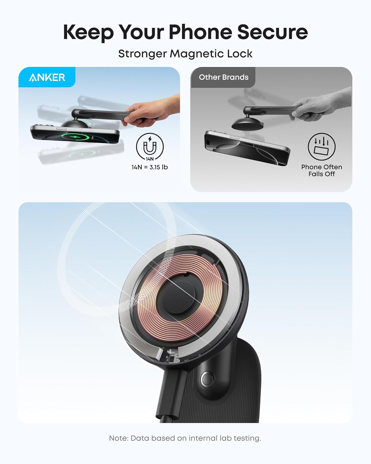 Anker Nano Magnetic Wireless Car Charger, 360° Adjustable Mount Car Charger with Detachable Pad, 15W Qi2 Certified with Alloy Bracket, Fast Charging for iPhone 17/16/15/14/13 Series (Adapter Included)