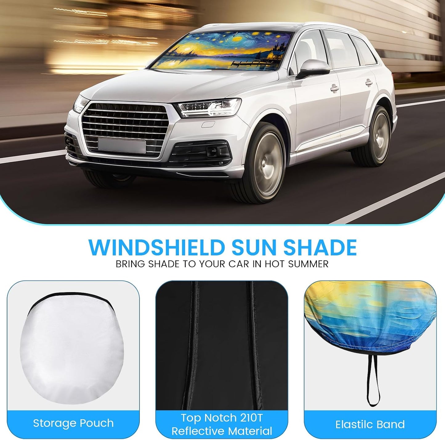 Windshield Sun Shade - Windshield Sun Shade Foldable Offers Ultimate Protection for Car Interior UV Protection Car