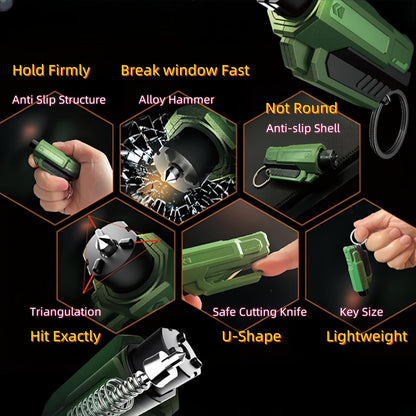 Window Breaker and Seatbelt Cutter Keychain,2 in 1 Car Safety Hammer Glass Break Under Water,Emergency Window Punch Escape Tool for Vehicle (3, redgreenorange)