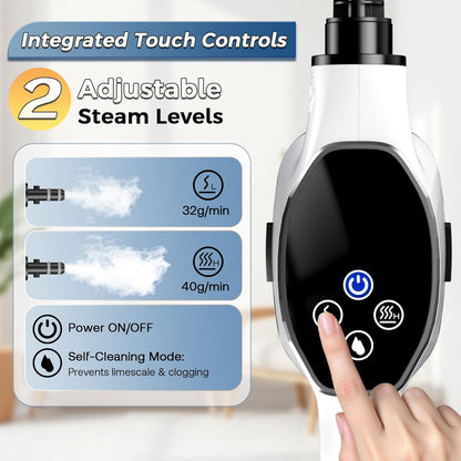 Handheld Steam Cleaner, Portable Steamer for Cleaning with 18PCS Accessories, 12s Fast Heating, Pressurized Steam Cleaner for Home, Kitchen, Bathroom, Car Detailing, Window, and Clothes, Green