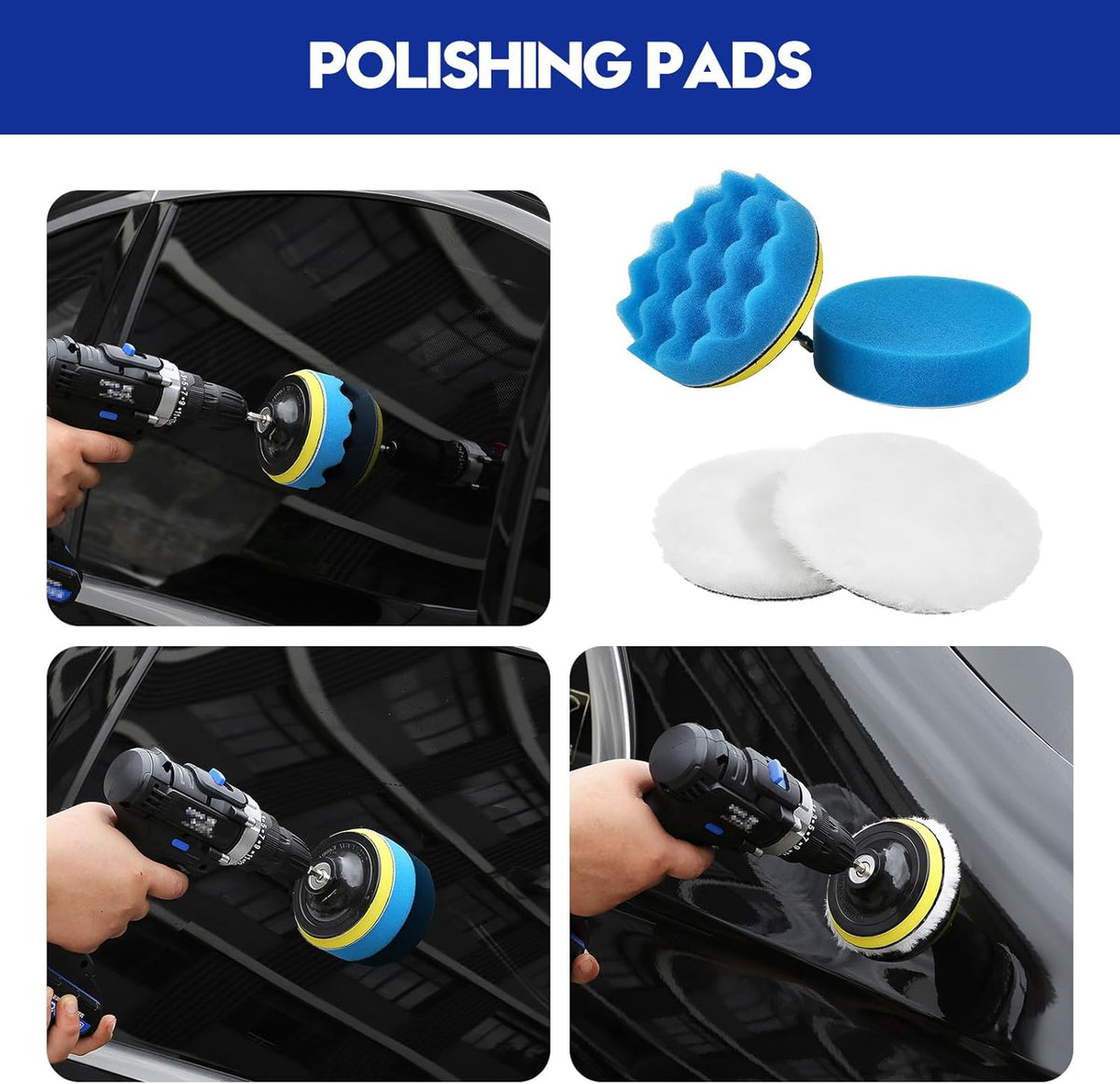 Qydipclin 45Pcs Car Detailing Kit, Car Detailing Brush Set, Car Wash Cleaning Kit, Car Detailing Brushes, Professional Car Care Kit for Interior Exterior Wheels, Blue