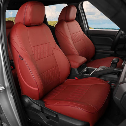 EKR Tacoma Car Seat Covers Custom Fit for Toyota Tacoma (Petrol) 2024 2025 2026 DoubleCab/CrewCab SR/SR5/TRD Sport/TRD Off-Road/Limited -Truck Seat Covers Full Set,Faux Leather(Black)