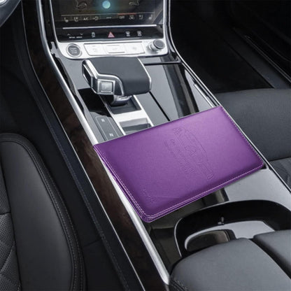 Car Registration and Insurance Card Holder - Leather Vehicle Glove Box Automobile Documents Paperwork Wallet Case Organizer for ID, Driver's License, Key, Cards - Car Accessories for Women&Men