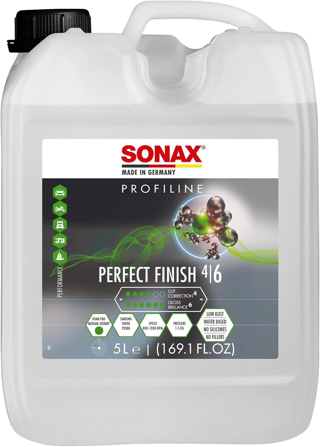 SONAX Perfect Finish 250ml | Scratch and Swirl Remover Polish | Machine Polish | Paint Correction Polish | High Gloss | Black Paint Polish | No Fillers Paint Correction | 8.45 fl. Oz