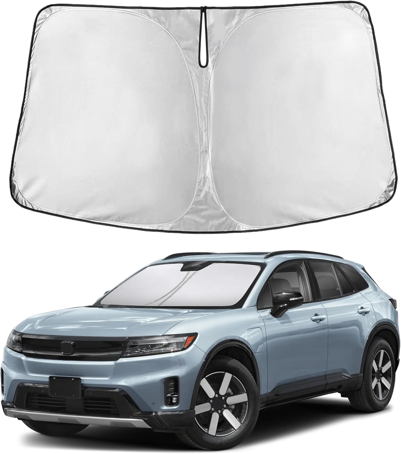 EcoNour Car Windshield Sun Shade | 2025 Upgraded Innovative No-Light-Pass Technology for Maximum Coverage | Foldable Sun Shade Keeps Your Vehicle Cool | Must-Have Car Accessories | Small (59" x 29") - Colors B