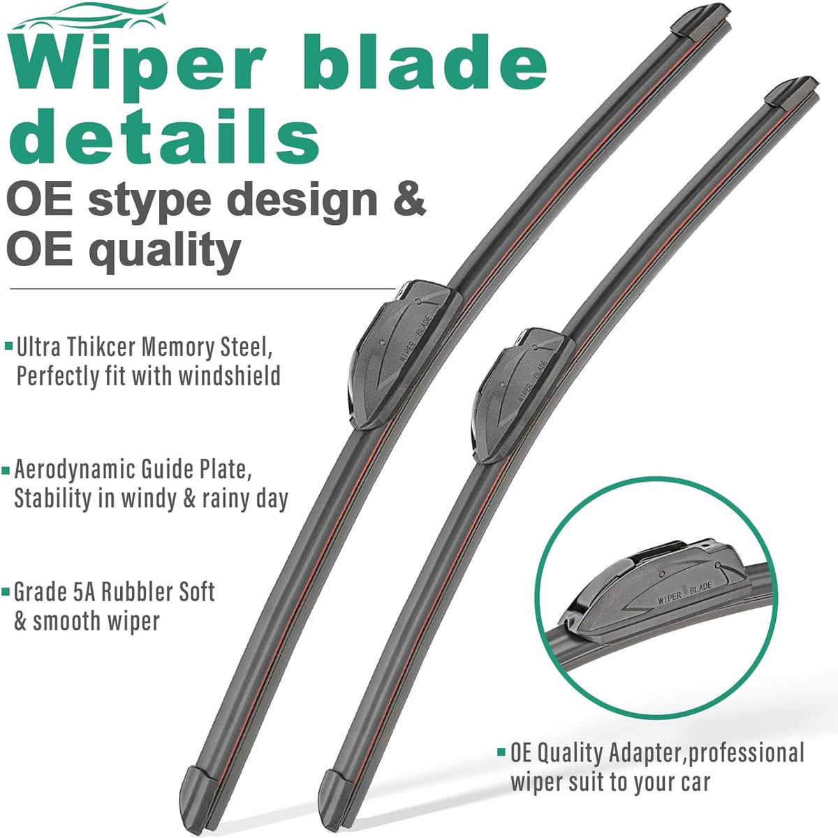 26" 16" 11" Windshield Wiper Blades Replacement for Chevrolet Chevy Trax 2024 2025 2026 Premium All Weather Front Rear Wipers Set - OEM Quality (Pack of 3) - Colors E