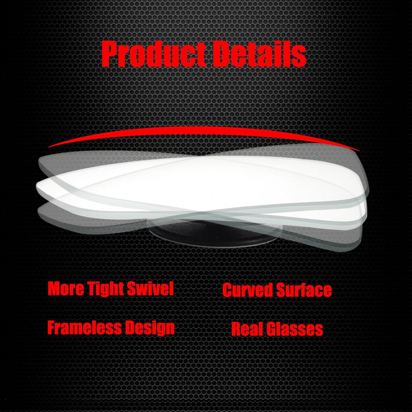 Ampper Blind Spot Mirror, 2" Round HD Glass Frameless Convex Rear View Mirror, Pack of 2