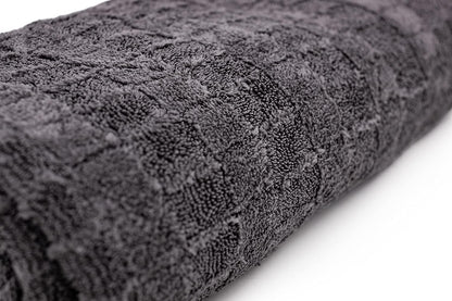 The Rag Company Gauntlet Car Drying Towel, Ultra-Absorbent 70/30 Blend Korean Microfiber, Dries Vehicles Faster Without Scratching, 900 GSM, 30x36 Inches, Ice Grey/Grey, 1-Pack