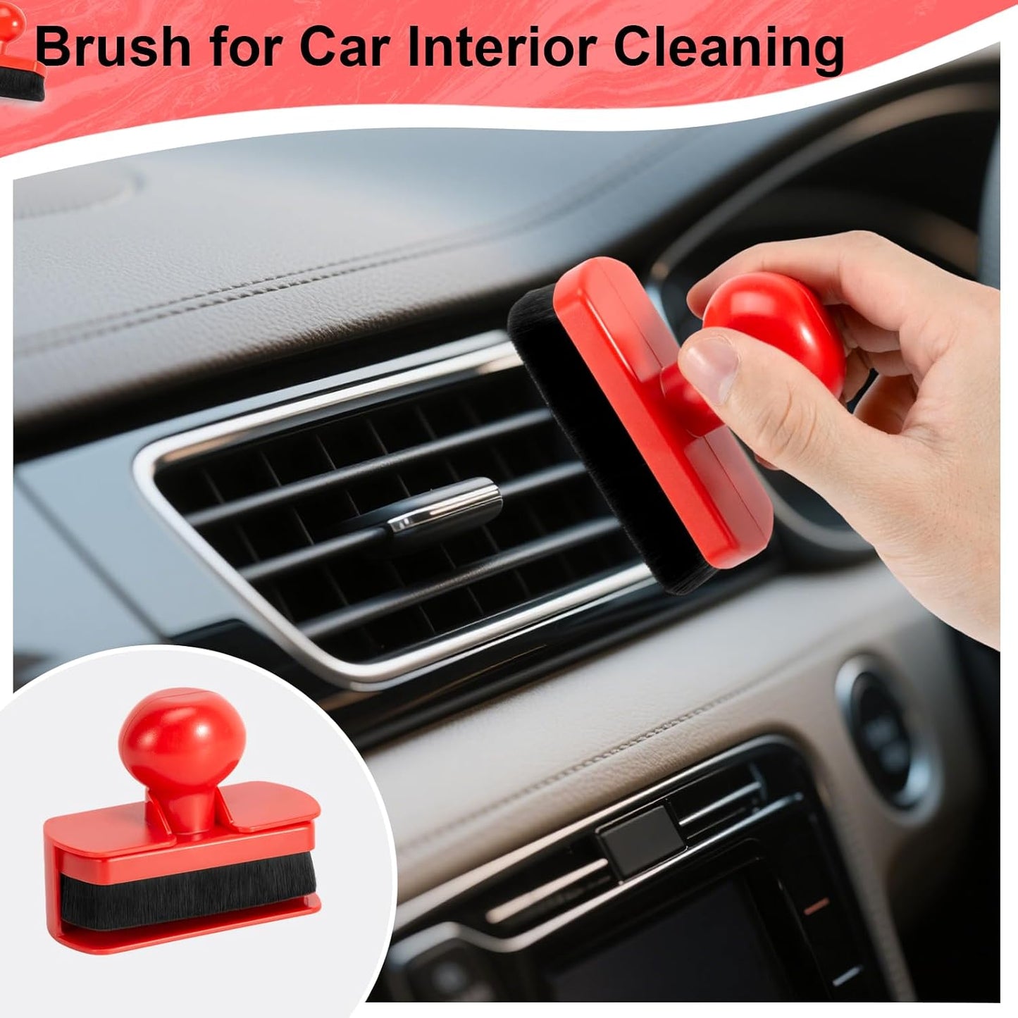 UNIMEIX Tire Shine Applicator Brush Large Vegan Tire Shine Brush with Storage Stand for Vehicles Tire Shine Polish Wax and Car Wash