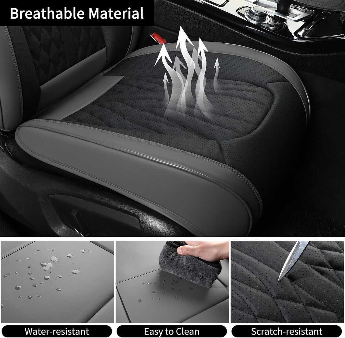 MINGBRON Leather Car Seat Covers,Car Seat Protector Waterproof,Seat Covers Full Set, Car Seat Protectors 5 Seats,Automotive Seat Covers Fit Most Cars Wine Red