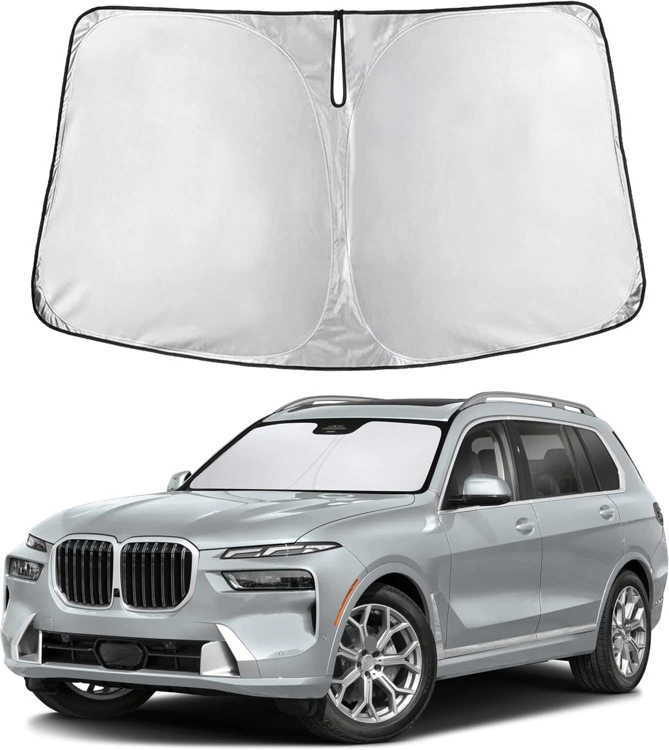 EcoNour Car Windshield Sun Shade | 2025 Upgraded Innovative No-Light-Pass Technology for Maximum Coverage | Foldable Sun Shade Keeps Your Vehicle Cool | Must-Have Car Accessories | Small (59" x 29") - Colors G
