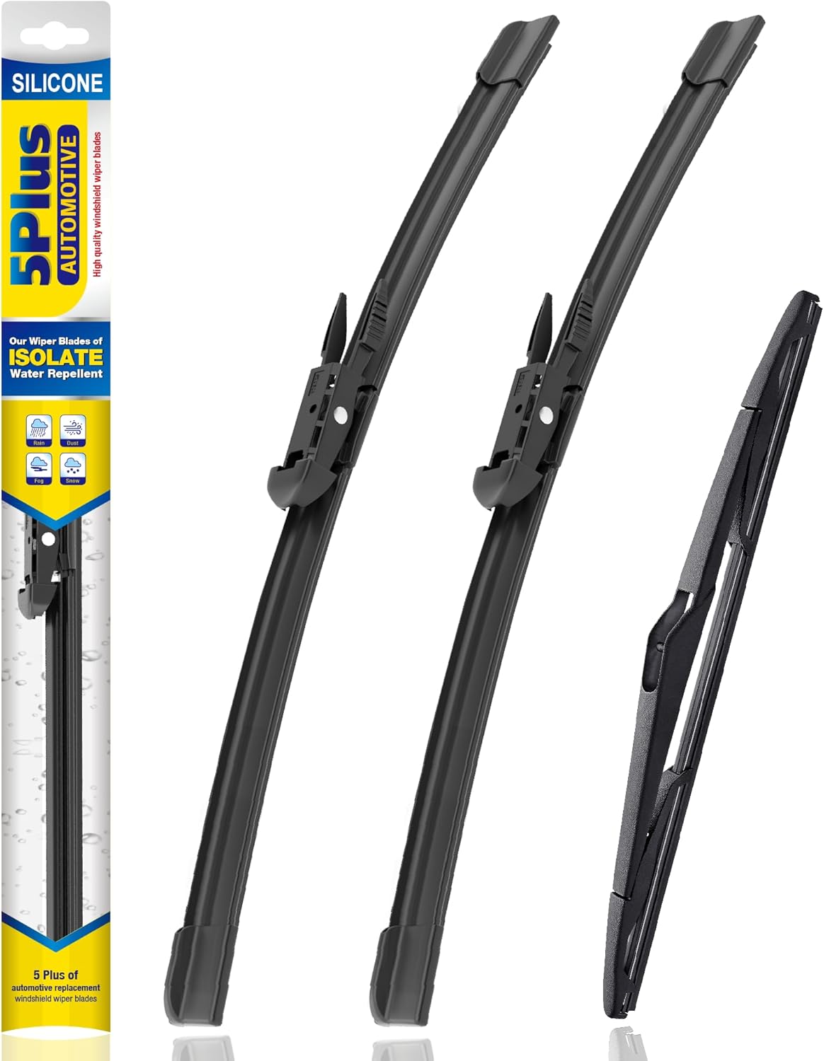 5 PLUS® Silicone Windshield Wipers Replacement for 2007-2014 Ford edge, 2007-2015 Lincoln MKX Wiper Blades(Set of 3),Automotive Replacement Windshield Wiper Blades For My Car-26"/20"/14" - Colors B