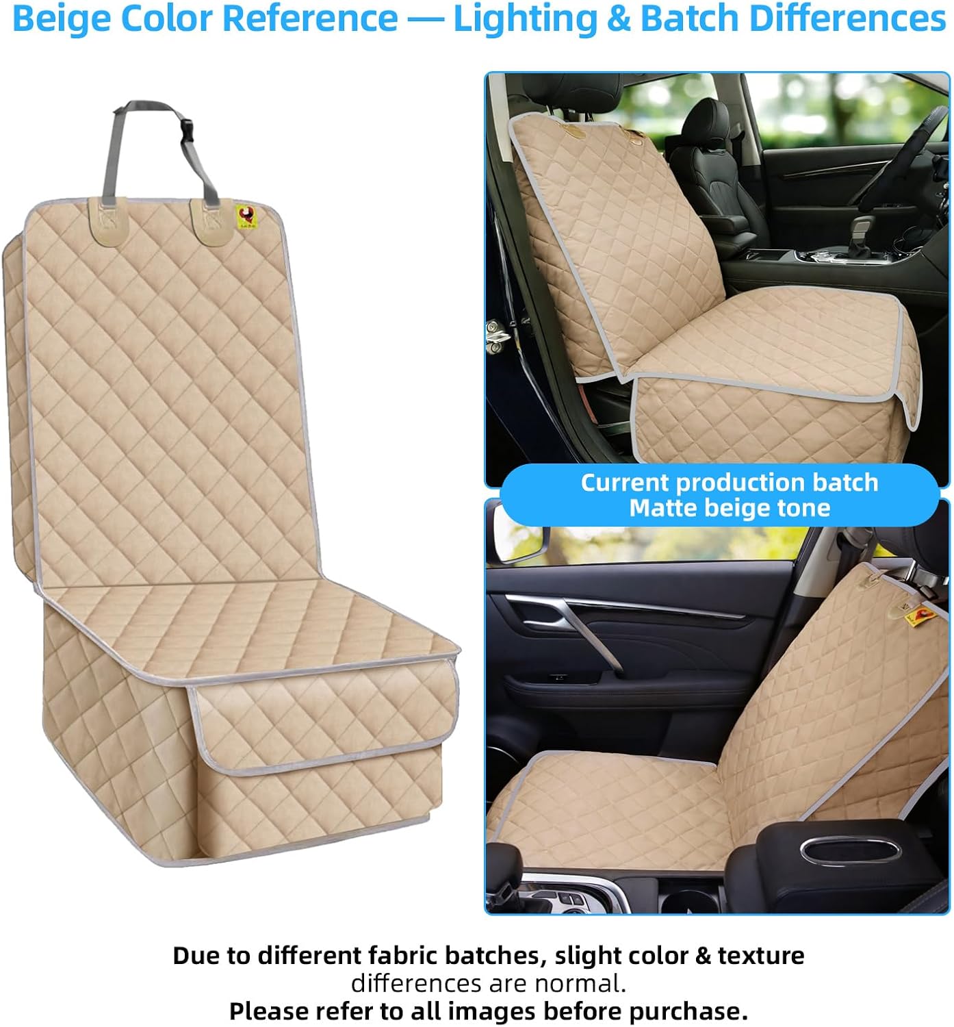 Bark Lover Deluxe Dog Seat Cover for Front Seat-More Durable Waterproof Front Seat Protector, High Heat Resistant and Nonslip Front Seat Cover for Dogs Kids, Universal Size (Black,1 Pack)