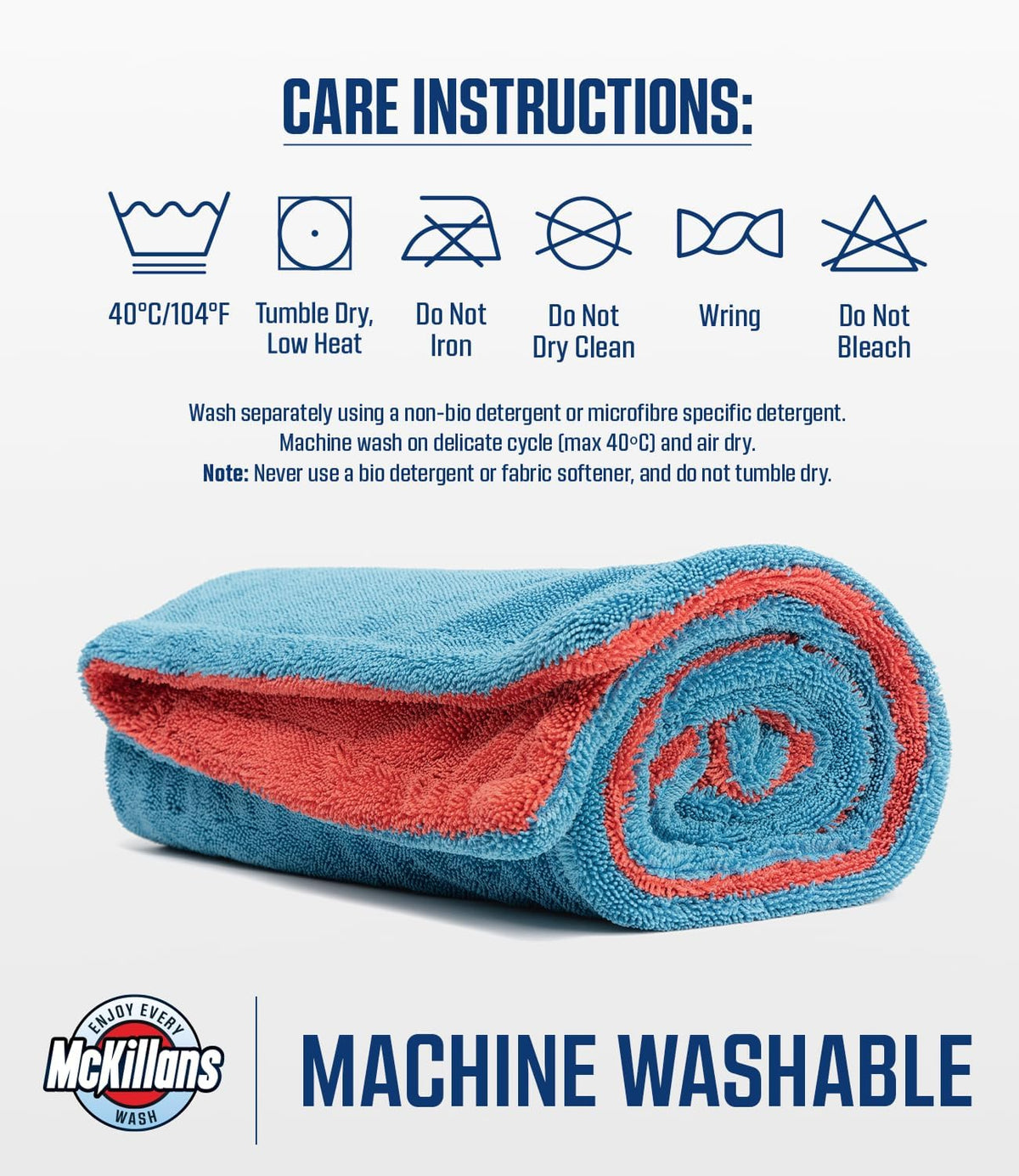 McKillans® Extra Large Dual-Color Car Drying Towel XL - Edgeless & Ultra Soft & Absorbent - 36" x 28" - 1200 GSM Twisted Loop Microfiber Towel for Cars - Drying Towel Car Detailing - Car Wash Towels