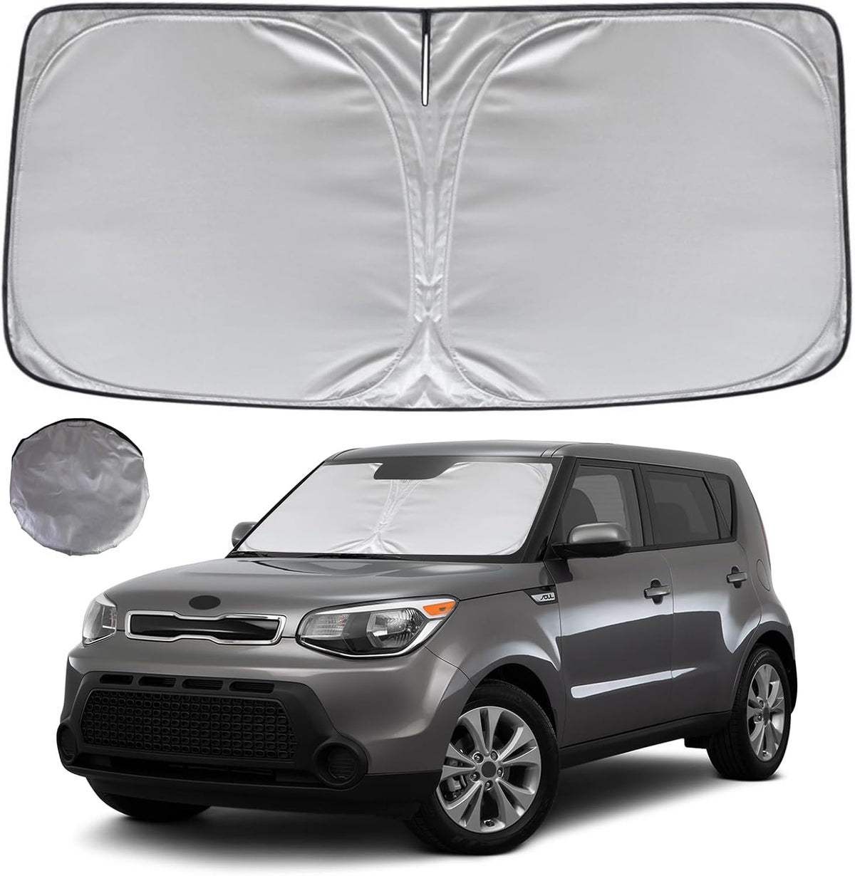KAYZT Windshield Sun Shade for 2019-2025 2026 Chevy Silverado 1500 /GMC Sierra 1500 2500HD 3500HD Foldable Sunshade Front Window Custom Fit Car Accessories - Colors A