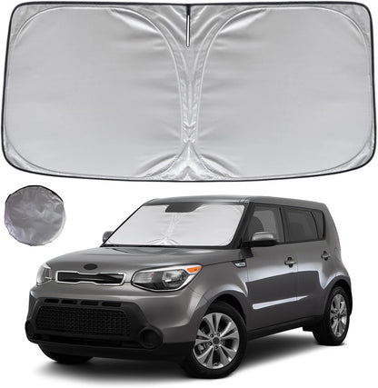 KAYZT Windshield Sun Shade for 2019-2025 2026 Chevy Silverado 1500 /GMC Sierra 1500 2500HD 3500HD Foldable Sunshade Front Window Custom Fit Car Accessories - Colors A